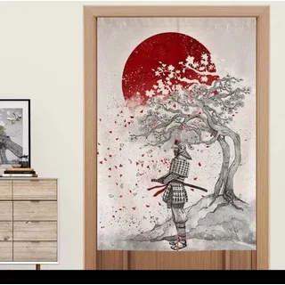 Fine Asianliving Japanische Noren Türvorhänge Samurai B80xH130cm
