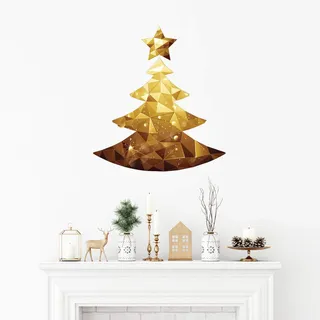 Ambiance Sticker Aufkleber, selbstklebend, Weihnachtsbaum, Origami, 50 x 60 cm