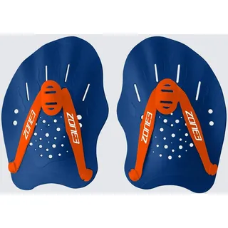 ZONE3 Unisex-Adult Ergo Swim Training Hand Paddles, Blue/orange, one Size