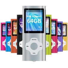 Mymahdi MP3 / MP4 Portable Player, Silber mit 1,8 Zoll LCD-Bildschirm und Memory Kartensteckplatz, Max Support 128GB Memory Karte