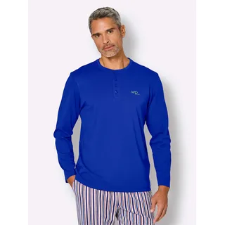 Pyjamaoberteil "Schlafanzug-Shirt", Herren, Gr. 56/58, royalblau, 100% Baumwolle, unifarben, Shirts Pyjamaoberteil