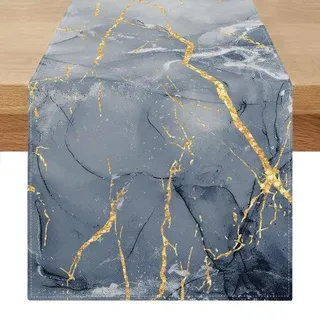 Waschbecken modern 40 x 200 cm linnen Waschbecken mediterran blauw gold Marmorbeton goldene Textur abstraktes Waschbecken farbenfrohes Vintage-Waschbecken für Esszimmer Kücheninsel Wohnzimmer - Blau