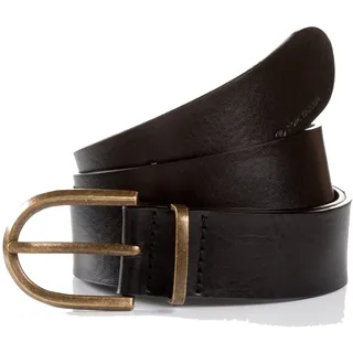 Ledergürtel TOM TAILOR "TTSYLKE", Damen, Gr. 75, schwarz (schwarz uni), Rindsleder, unifarben, Gürtel Ledergürtel, 3 cm breiter Damengürtel, Schließe im Vintage-Look, reines Leder