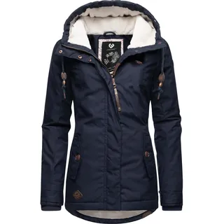Winterjacke RAGWEAR "Winterjacke Monade", Damen, Gr. L, blau (navy22), Obermaterial: 65% Polyester PES. 35% Baumwolle CO.  Obermaterial: Futter: 100% Polyester PES. 100% Polyester PES., Jacken Winterjacke