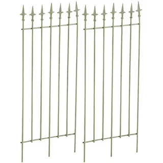 CLP Rankgitter 2er Set Metall antik-grün , 50x100x0.7 cm , Dekoration, Gartendeko