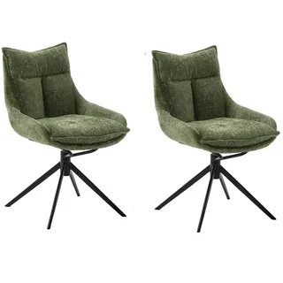 MCA Furniture Esszimmerstuhl PARKER Polyester grün 2er Set
