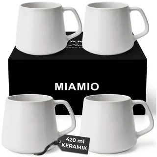 MiaMio Kaffeetasse 0,42 l Weiß 4 St.