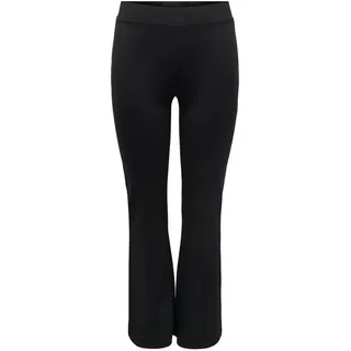 JDY Elegante Damen Stoffhose High Waist Flared Culotte Pants Business Chino Schlaghose JDYPRETTY, Farben:Schwarz, Größe:L / 32L, Beinlänge:L32