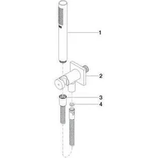 Bild von Schlauchbrausegarnitur mit integriertem Brausehalter, chrom