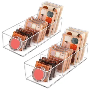 JessLab Schubladen Organizer, Acryl Make-up Organizer Kosmetik Aufbewahrung Schmuck Display für Schreibtisch Kleiderschrank Badezimmer Waschtisch Arbeitsplatte Transparent (3+3 Compartment)