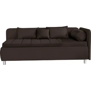 Alina Schlafsofa »Kiana« mit Bettkasten und Zierkissen, Liegefläche 90/200 cm oder 100/200 cm, braun
