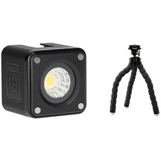 Rollei Lumis Solo 2 - LED Würfel. Kleiner LED Würfel inkl. Farbfilter für den Einsatz unterwegs & Monkey Pod - Biegsames Mini Stativ mit flexiblen Beinen, Max. Höhe 27 cm