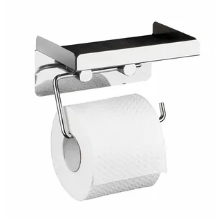 Wenko Toilettenpapierhalter 2 in 1 Edelstahl, mit Ablage