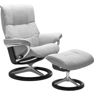 Stressless® Relaxsessel »Mayfair«, (Set, Relaxsessel mit Hocker), mit Hocker, mit Signature Base, Größe S, M & L, Gestell Schwarz, grau