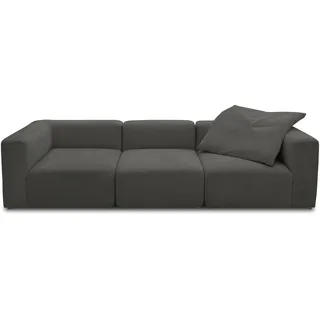 DOMO. collection Sofa Adrian, Modul-Sofa, 3-Sitzer aus 2 x Ecksessel und 1 x Sessel, Bigsofa, Modul-Couch, 3 Polster-Elemente, 3er Couch, 301 x 108 x 69 cm (BxTxH), dunkelgrau