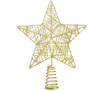 Stern Christbaumspitze Baumspitze Spitze Aufstecker für Tannenbaum Tannenbaumspitze Weihnachtsbaum Weihnachten (Gold)