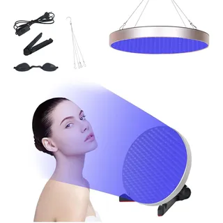 Solarium Für Zuhause,50W Tragbare Bräunungslampe mit solarium brille,Bräunungslampe mit 250 LEDs 460NM, Faltbares Seinstellbares Ständer,Gesichtsbräuner Sonnenlampe für Körper und Gesicht (Silver)