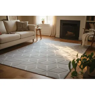 Kayoom Calma 225 Kurzflorteppich 200 x 290 cm Silber