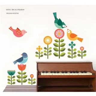 Petit Collage Moderne Vögel Wandtattoo - Multicolor - One Size