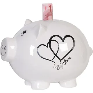 Casablanca modernes Design Casablanca Sparschwein Big Love - Keramik - mit Schloss und Schlüssel - abschließbar - Höhe 20 cm