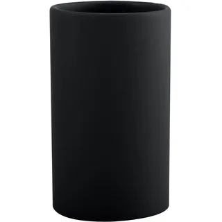 Spirella Zahnputzbecher Zahnbürstenhalter Keramik Tube 7x11,5 cm Schwarz Matt, Black
