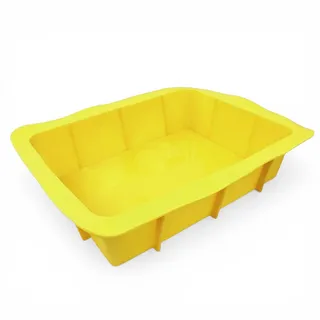 XXL Silikon Auflaufform zum Backen und Kochen (Gelb) Antihaft, Ofenfest, Gefriergeeignet 30 x 20 cm, XL Airfryer Form, BPA-Frei, Kastenform Backform Kuchenform Silikonbackform SiIlikonform Lasagneform