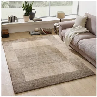 THEKO Wollteppich Gabbeh Super, Handweb, auch als Läufer erhältlich reine Wolle, rechteckig, Höhe: 9 mm, Schlafzimmer, Wohnzimmer, Esszimmer, auch als Bettumrandung braun 60 cm x 90 cm x 9 mm