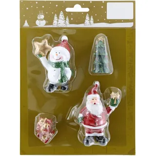 Weihnachts-Deko Weihnachtsfiguren aus Poly Bunt 4 Stück