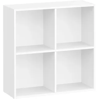 VASAGLE Bücherregal 4 Fächer Weiß