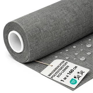 Polyesterstoff wasserdicht Stoff Meterware 1 m x 160 cm - markisenstoff markisenstoffe canvas und polsterstoff möbelstoff futterstoff segeltuch und vorhangstoff Grau Eco-leine oeko-tex
