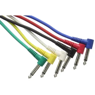 Stagg SPC030L E S Serie 30 cm Patchkabel 6,3 mm Winkel Mono Klinke 6er Pack