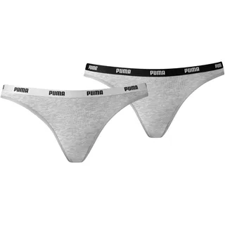 Puma Bikinislip »Iconic«, (Packung, 2er-Pack), mit schmalem Logo-Webbündchen PUMA grau-meliert