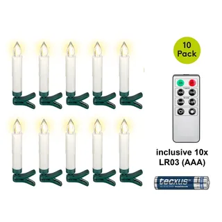 goobay 10er-Pack LED Weihnachtsbaumkerzen