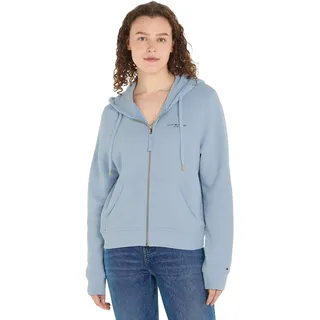 Tommy Hilfiger Damen Hoodie mit Reißverschluss Zipper, Blau (Breezy Blue), XXS
