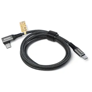 Skoda 6VA051445A Ladekabel Datenkabel Anschlusskabel Verbindungskabel, USB-C auf USB-C, 100 cm, mit Schriftzug