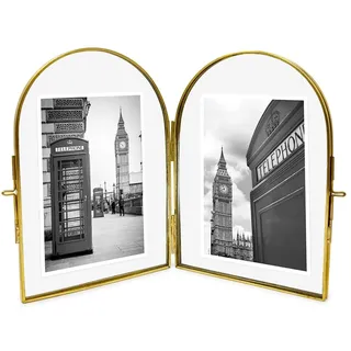 Isaac Jacobs Bilderrahmen Vintage Antik-Gold 10x15 cm 2er Set