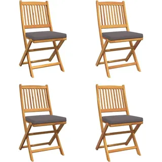 vidaXL Klappstuhl 4 pcs Grau 49 x 57,5 x 92 cm Massivholz Akazie - Braun