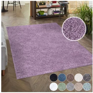 Carpet City Hochflor-Teppich »City Shaggy« rechteckig 30 mm Höhe Auch als Läufer, Langflor, Uni, Shaggy, flauschig-weich, lila