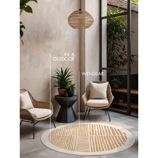Ted Baker Bounds Wendeteppich Ø 200 cm Jute Weiß