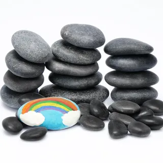 BELLE VOUS 120er Pack Fluss Steine zum bemalen - 1,3-7cm Steine Set für Kinder - Kieselsteine flach und glatt - flache Steine für Kunst DIY-Handwerk oder Gartendekoration