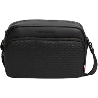 Tommy Hilfiger Herren Crossbody Bag Tasche Woven Camera Bag mit gewebtem Einsatz, Schwarz (Black), Einheitsgröße
