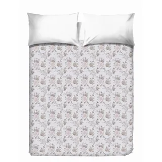 PENSIERI DELICATI Tagesdecke für Doppelbett, 260 x 280 cm, Einzelbett, 100% Piqué-Baumwolle, ideal als Überwurf für Doppelbett, Muster Rosa und Beige, 100% Made in Italy