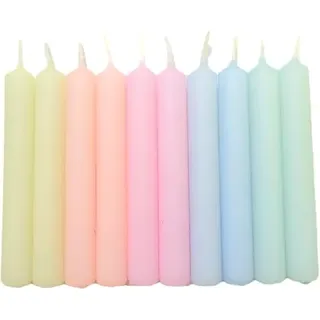 GLOWYBOX® Geburtstagskerzen Babyfeier Taufe für Kerzenring Kerzen für Babygeburtstag 1.Geburtstag bunte Kinderkerzen Geburtstagszug Minikerzen bunt Baumkerzen bunt neon dip Dye Kerzen Baby Regenbogen