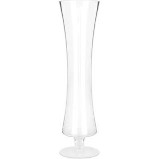 Bodenvase mit Glasfuß, transparent, 13,5 x 13,5 x 50 cm