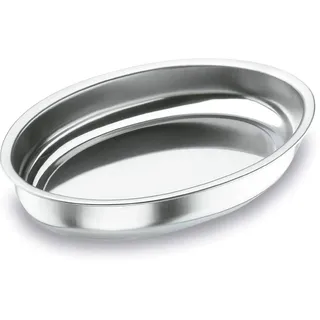 LACOR 61843 Schale, oval, 45 x 29 cm | Aus lebensmittelechtem Edelstahl gefertigt; hohe Korrosionsbeständigkeit und Haltbarkeit im täglichen Gebrauch