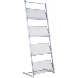 Prospektregal DOVER , 8x A4, silber 8, Stahl