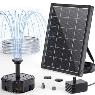 POPOSOAP 4 W Solar Springbrunnen mit Filter, Solar Teichpumpe für Vogelbad Fischbecken, Erzeugt Schöne Wasserinszenierungen & Reinigt Wasser