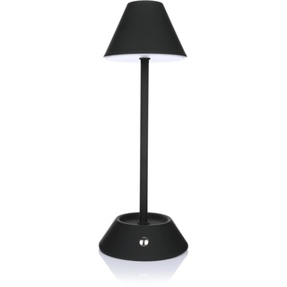 Nordstern LED Akku Tischlampe - Wiederaufladbare Tischleuchte mit USB-C Anschluss - Kabellos und dimmbar mit 3 Farbtemperaturen 3000K-6000K über Touch-Schalter - 28,5 cm (Schwarz)