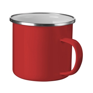 WESTMARK Emaille Tasse, 350 ml, Ideal für Outdoor-Aktivitäten wie Camping, Wanderungen, Picknick und vieles mehr, 1 Tasse, Farbe: Rot