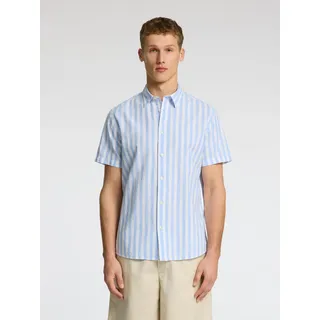 SELECTED HOMME Kurzarmhemd »SLHREG-SUN SHIRT SS NOOS« mit Leinen, blau